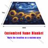 Oil Painting Sunflower Starry Sky Blanket Warm Soft Fluffy Kids Adult Luxury Gifts for Sofa Bed Home Outdoor Travel Camping