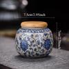 Ceramic Blue and White Tea Jar Moisture Proof Powder Container Chinese Spice Jar Facial Mask Powder Can Tea Ceremony Accessories