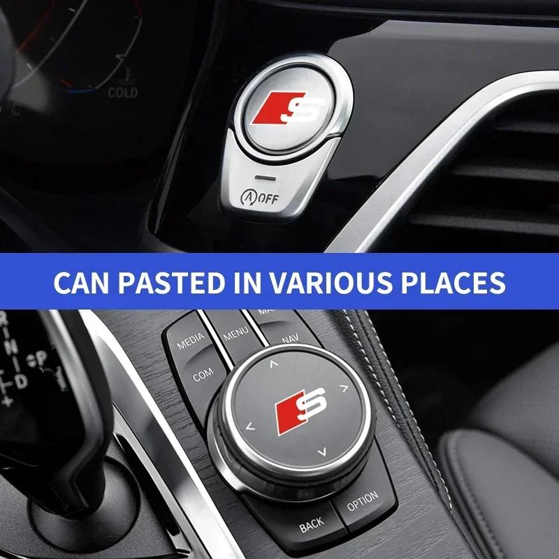 Car logo Interior Sticker Central control Decals Emblem Badge for q2 sline A1 A3 A4 A5 A6 A7 Q3 Q5 Q7 RS3 RS4 RS5 S3 S4 S5 S7