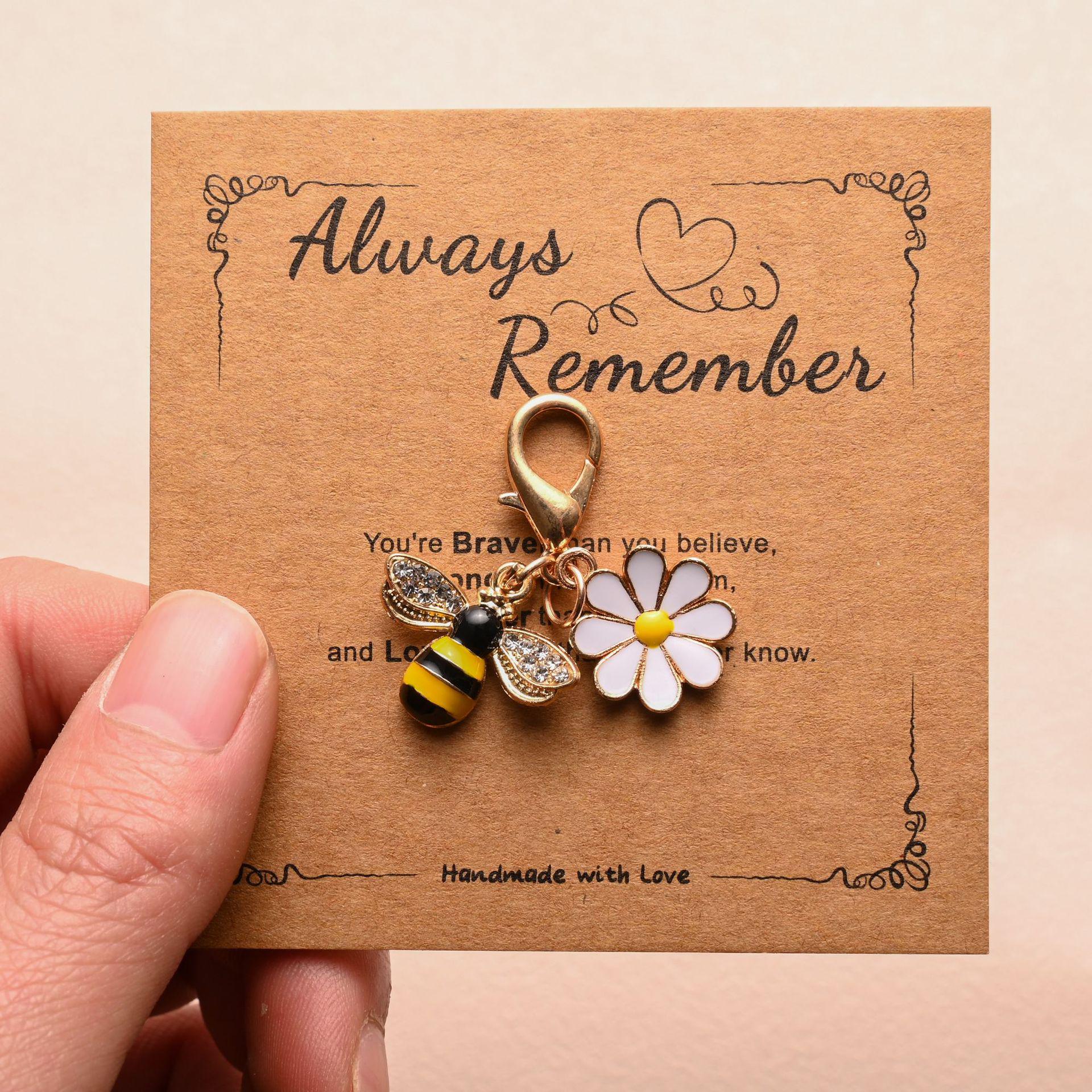 

ВсегдаПомни Подвеска-брелок в виде пчелы и цветка Благословение Открытка Украшение