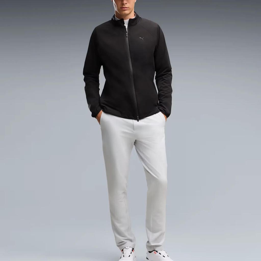 PUMA Golf Clothing Men's Black Stand Collar Moderate (Unisex) Golf Clothing 637648 01 | Puma Black