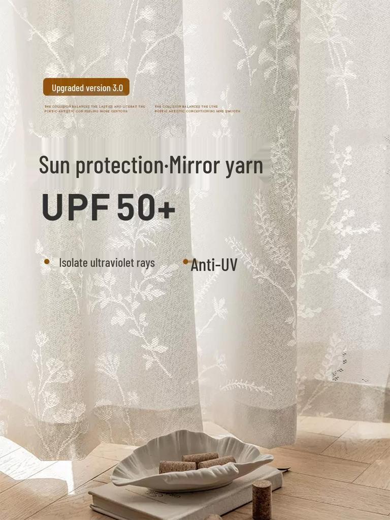 French Summer Sun Protection Insulated Light-Filtering Curtain for Bay Windows and Balconies