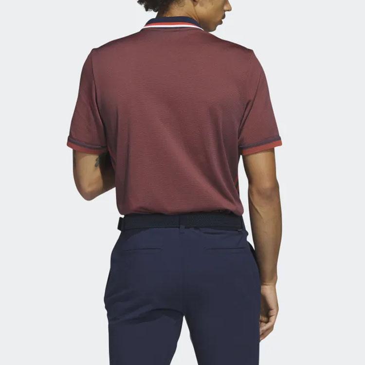 Adidas Color Block Striped Short Sleeve Polo Shirt Men tops Red HR7970