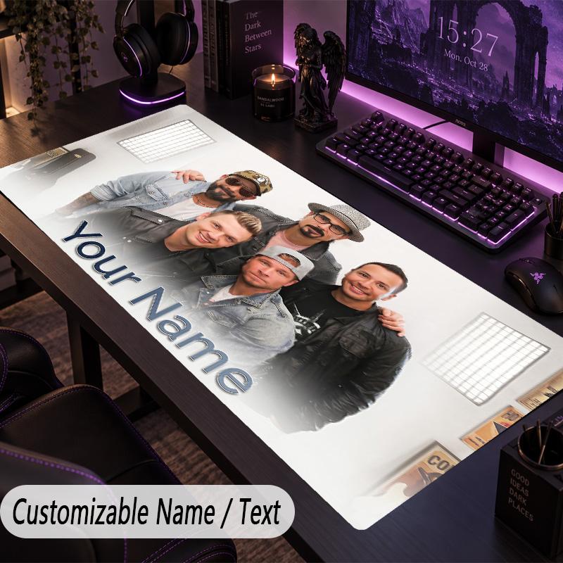 Large Mouse PadBackstreet Boys Custom Name Text Personalized Desk Mat Non Slip Gaming Pad