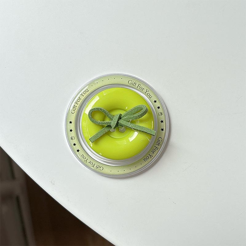 Magnetic Back Sticker Button Solid Color Bow Mobile Phone Airbag Bracket Niche Retractable Desktop Bracket Stable Creative