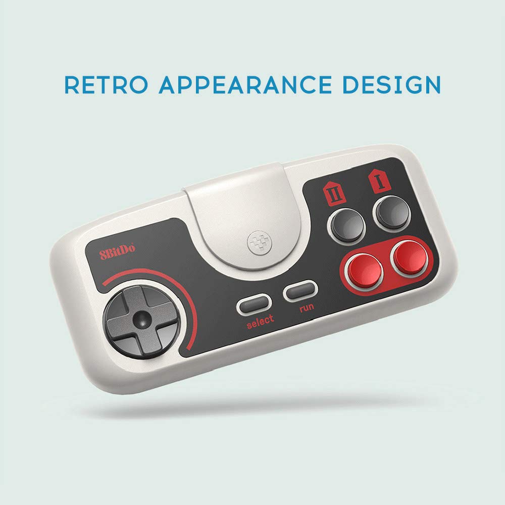 8Bitdo Wireless Gamepad for PC Engine Mini, CoreGrafx Mini, TubroGrafx-16 Mini, and Switch (Light Gray)