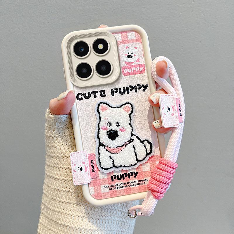 

KEYSION Мультяшный Милый Плюшевый Вышитый Чехол для HONOR X6b X8c со Шнурком Силиконовый Ударопрочный Чехол для Телефона для Huawei Honor X8c X6b for Honor X6b