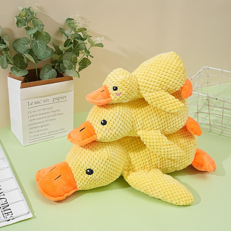 Plush Dog Toy Simulation Duck Interactive Squeaky Puppy Toy Clean Teeth Chew Bite-resistant Stuffy Dog Toy Accessories