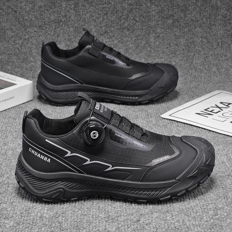 New spring breathable non-slip casual sports shoes outdoor rotating button labor protection mountaineering shoes