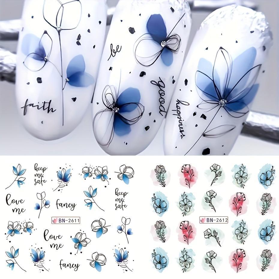 Nail Sticker Flower Water Transfer Nail Decal Wraps Nail Art Tips Manicure Decor