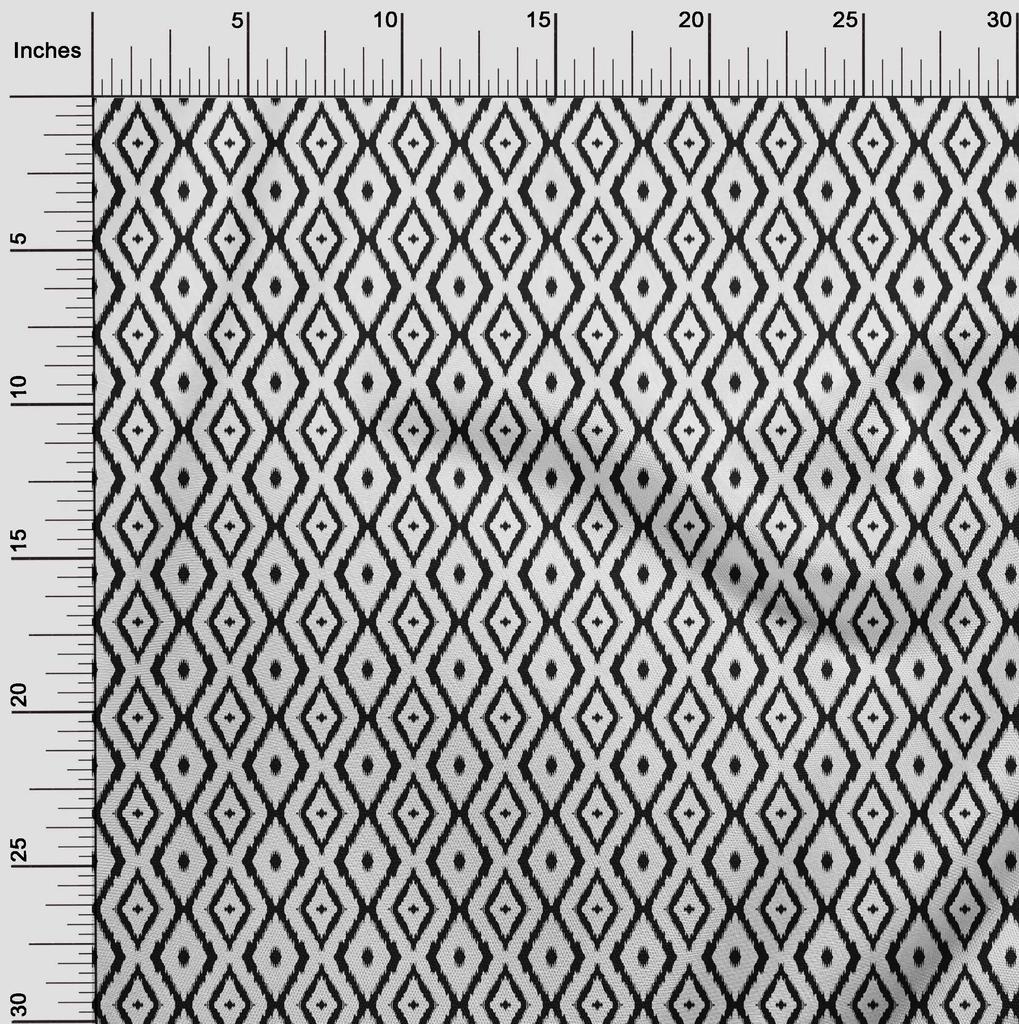 oneOone Cotton Poplin Black Fabric Ikat Sewing Craft Projects Fabric Prints By Yard 42 Inch