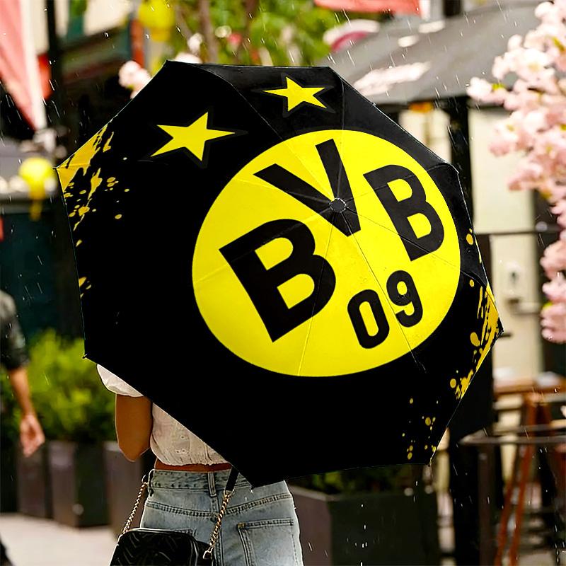 Borussia Dortmund Druckschirm Automatisches Öffnen/Schließen - Tragbares faltbares Design - Tägliche Nutzung für Reisen/Outdoor - Geschenk zum Geburtstag