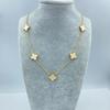 13MM Titanium Steel 5 Flowers Double Sided Shell Star Pattern Shell Lucky Four Leaf Clover Necklace