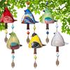 Cute Wind Bell Hanging Ornaments Bird Bell Chimes Hanging Rustic Wind Chime for Wall Window Door Housewarming Gift