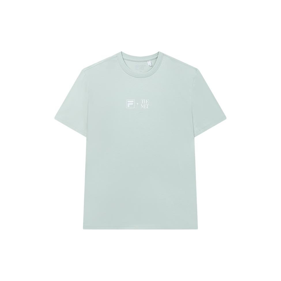 FILA X The Met Футболка с принтом логотипа, круглым вырезом, коротким рукавом, мужская, топ, зеленая, F11M330101F-LG XL