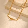 Minimalist Knot Link Chain Necklace for Women,Gold Plated Stainless Steel Necklace Bracelet, Chic Waterproof Jewelry Gift