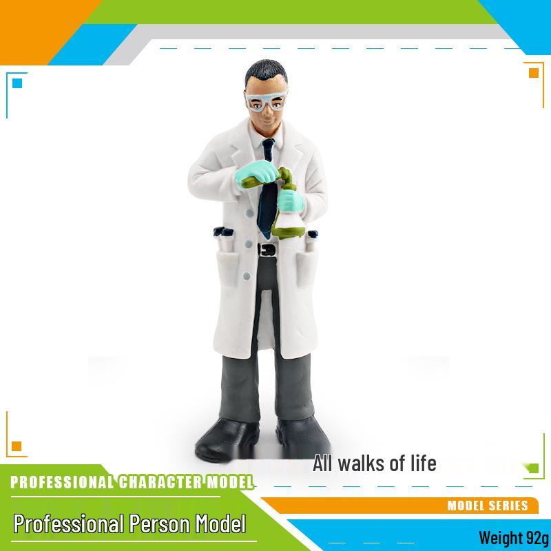 Professional Role Model Figurines Set: Teacher, Doctor, Nurse, Construction Worker, Chef, Police Officer
