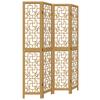 Vidaxl Room Divider, 4-Panel, Brown, Solid Paulownia Wood