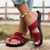 [Breathable Mesh Sandals] Comfortable Women's Mesh Slide Sandals Flat Open-Toe Slippers with Cover Patch Casual Summer Footwear for Outdoor Activities