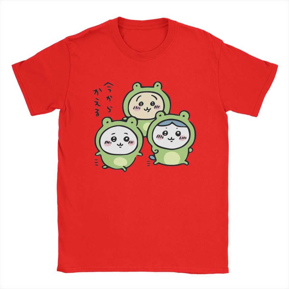 

Men Chiikawa And Friends Frogs Hachiware Usagi T Shirt 100% Cotton Clothing Novelty Round Collar Tees Summer T-Shirt S