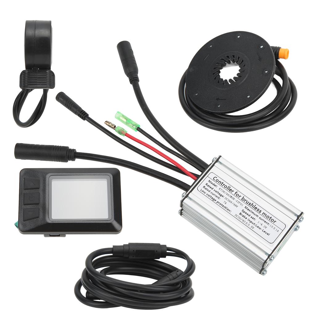 Kontroler silnika roweru elektrycznego 15A Kontroler prędkości 36V 48V z panelem LCD7C Kabel 1 do 2 W pełni