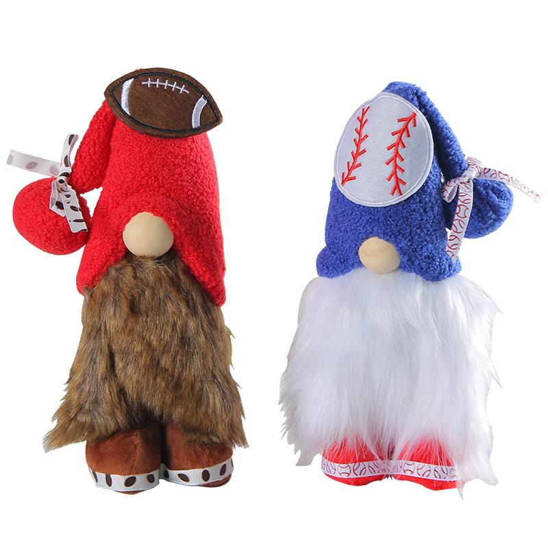 Baseball Football Style Faceless Doll Scene Decorative Dwarf Doll