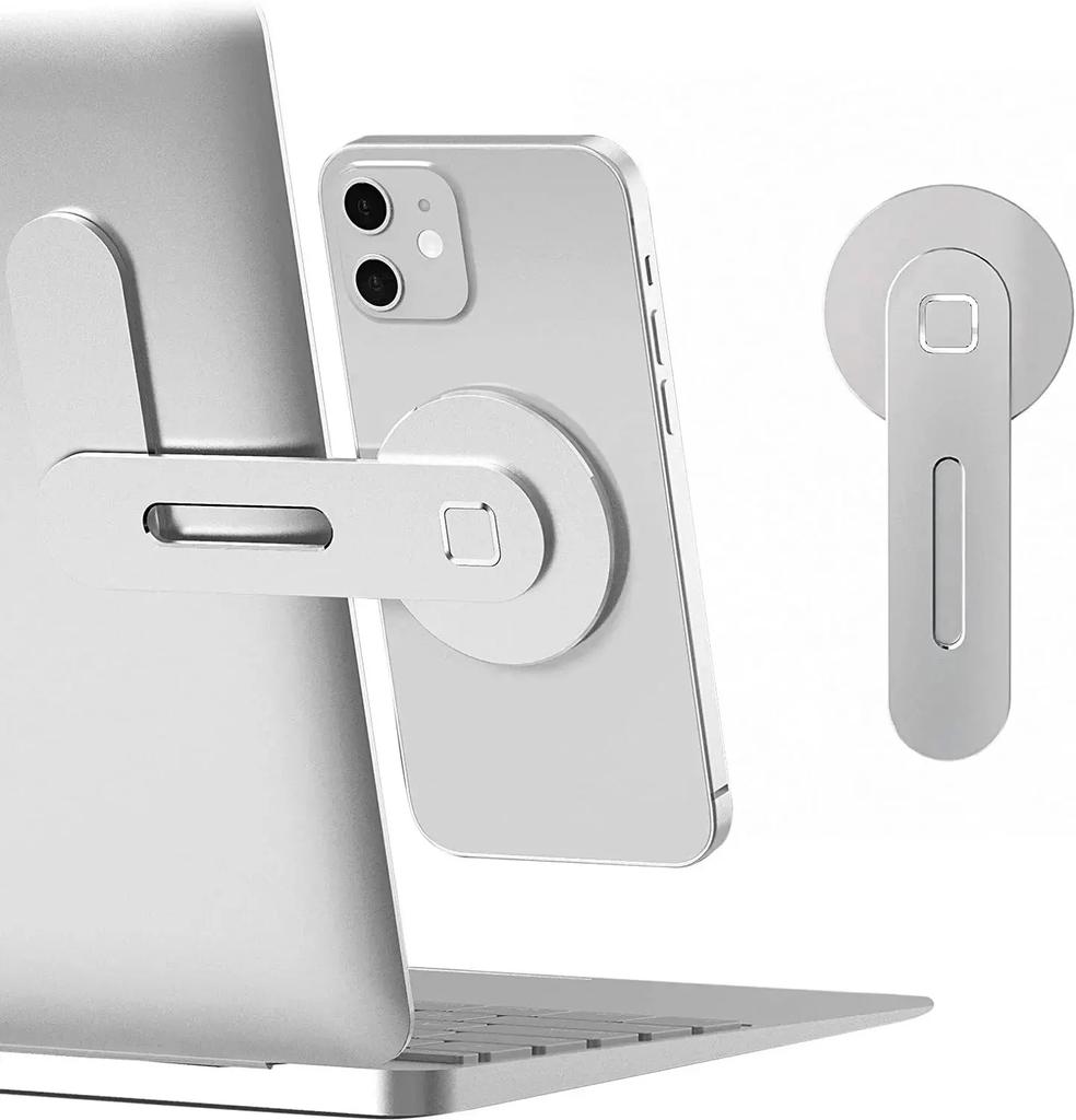 2025 Magnetyczny Uchwyt na Telefon do Laptopa Montowany z Boku Monitora Komputerowego Cienki Składany Kompatybilny z Serią iPhone 14 13 12 i Wszystkimi Telefonami