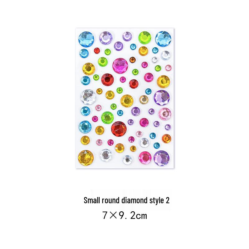 Gem Stickers: Kids' 3D Acrylic Crystal DIY Rhinestone Decorations, Colorful Cross-Border Designs for Girls