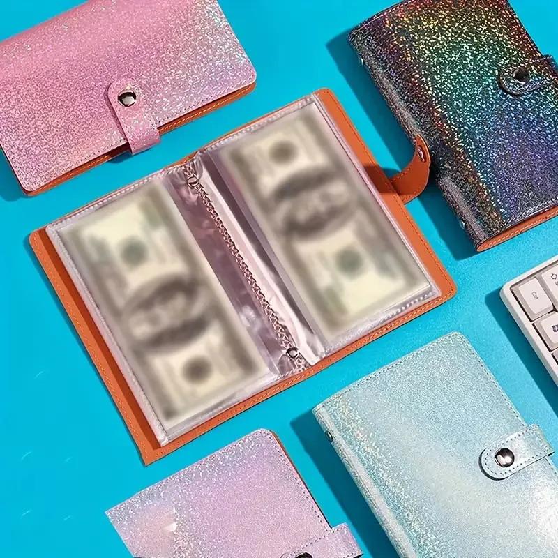 Portable Budget Planner Binder Soft Leather Cash Envelope Wallet A6 Binder Pockets Money Organizer For Budgeting