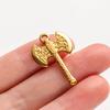 6pcs Tools Pendant Sword Gun Axe Real Gold Plated Stainless Steel Charms For Jewelry Making Necklace Keychain Handmade Material
