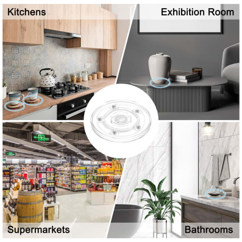 uxcell Acrylic Lazy Susan Rotating Platform, 4-inch Clear Rotating Platform Organizer with Ball Bearings, 360-Degree Rotating Tray, Fragrance Storage