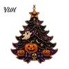 Lightweight Haunted House Props Halloween Tree Acrylic Hanging Ornament, Pumpkin Ghost Skull Seasonal Spooky Party Door Signs Decor, Pendant for Home,