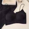 Small Floral Seamless Thin Shoulder Strap Beautiful Back Fixed Cup Sling Vest Anti-light Bra Cover