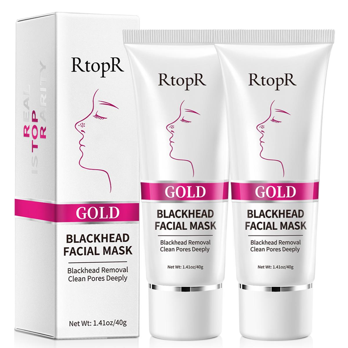 

Золотая маска RtopR удаляет прыщи от черных точек, очищает поры, отбеливает, увлажняет золотую грязь 2pcs