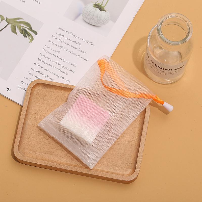 10Pcs Random 9X15Cm Hangable Soap Bags Bath Shower Gel Cleanser Mesh Bags Body Soap Cleanser Bubble Net Bags Cleaning Tools