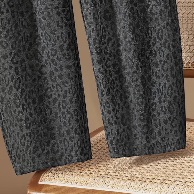 Damen Retro Leopard Print Kordelzug Freizeithose