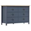 Day and Night - Day and Night Hill Bedside Table Solid Gray Pine Wood 125x40x80 Cm