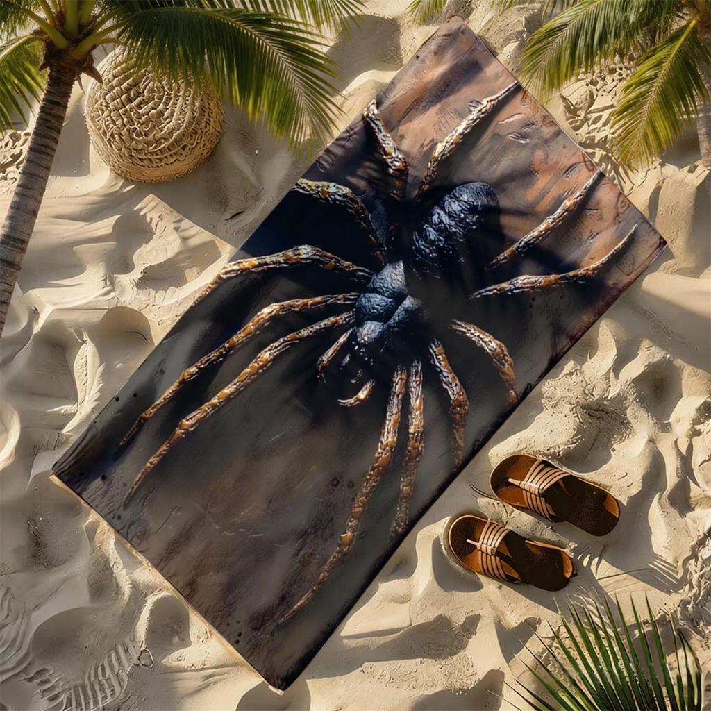 Dunkle Riesenspinne Thema Polyester-Mikrofaser-Strandtuch ist sehr saugfähig, geeignet für Schwimmen und Strandausflüge