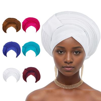 Unisex African Turban Head Wrap Stretch Auto  Hat Accessory Fashionable African Head Scarf Wrap