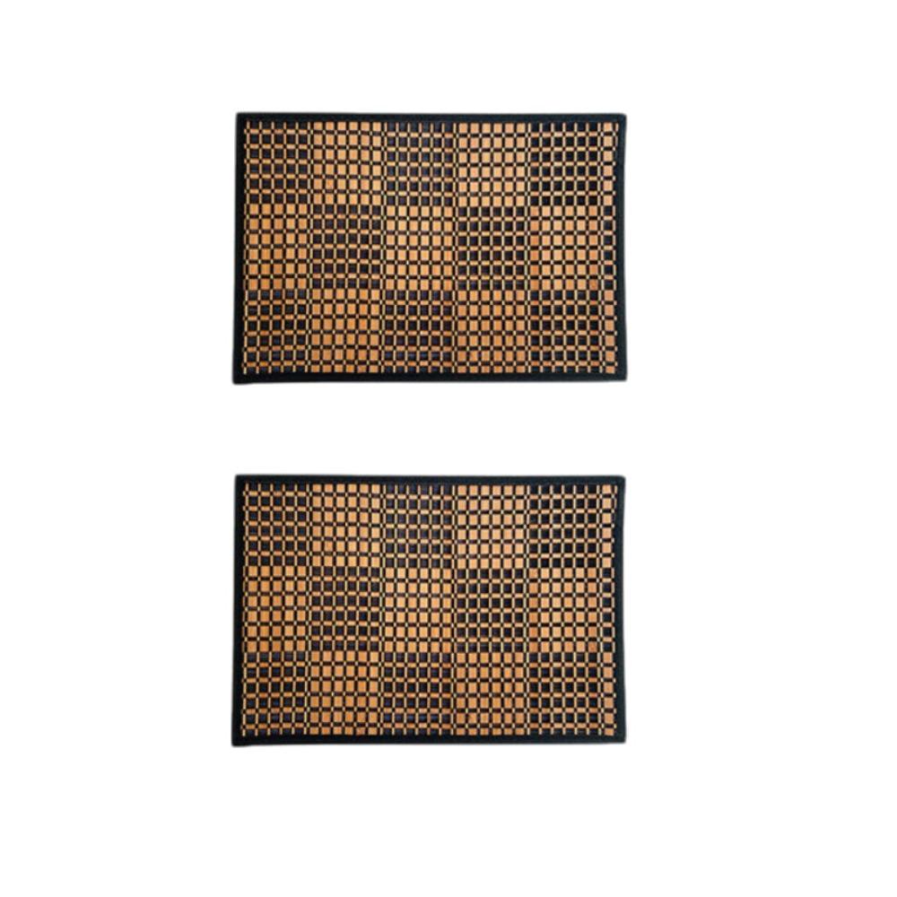 2PCS Stain-Resistant Bamboo Placemat Heat-Resistant Tea Table Mat Dining Table Mat Restaurant 2 Pcs