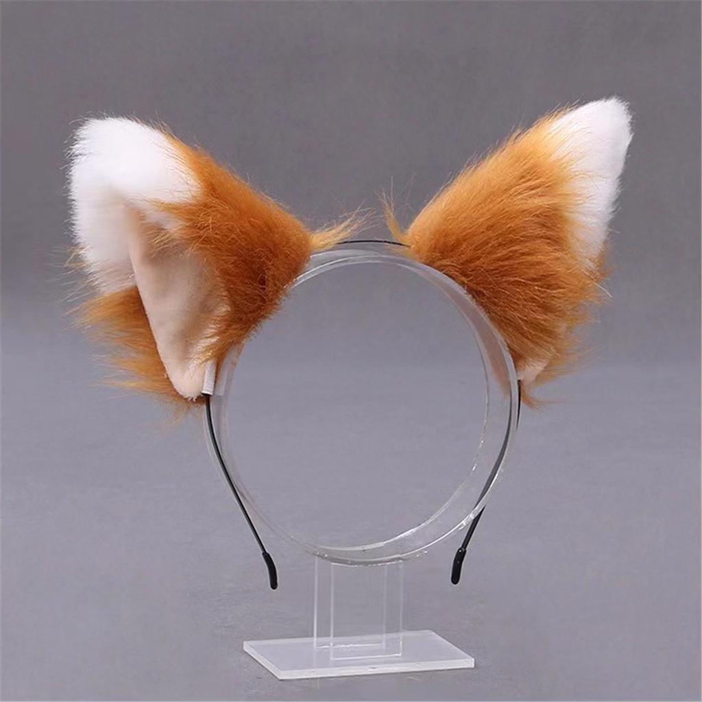 Diadema y pinzas con orejas de animales: Gato, zorro, perro lobo con cascabeles: accesorios para el cabello de cosplay para mujeres.