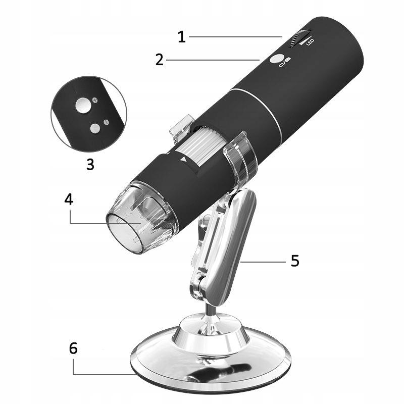 DIGITAL MICROSCOPE FOR PHONE PC 1000x 2MP 8 LED WIFI
