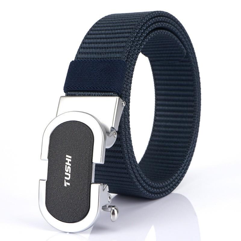 Direct Sales Toothless Automatic Buckle Belt Nylon Canvas Men's Outdoor Casual Young Students 'pants Men