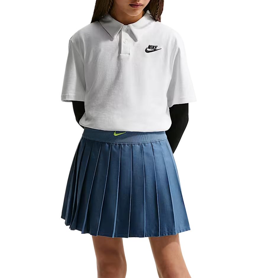 Nike Polo Shirt Sportswear Club Breathable Cotton Comfortable Kids tops IF2841-100 S