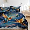 3pcs Whimsical Dance of Hummingbirds Pattern Bedding Three-Piece Set (1 Cover + 2 Pillowcases, No Fillings), This Printed Bedding Set Is Soft and
