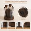 Woodgrain Rotating Makeup Organizer 360 Rotating Cosmetics Storage Box  Vanity Desk Use