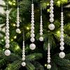 Home Decor Xmas Hanging Pendant Beaded Pearl Christmas Tree Hanging  Party Decoration