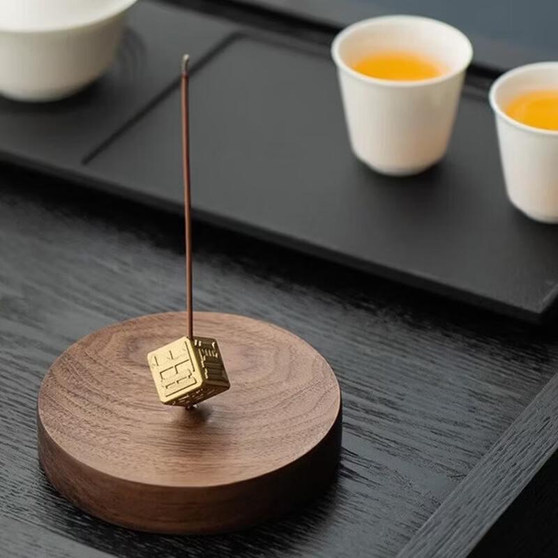 Chinese Brass Incense Burner & Ceramic Tea Set
