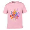 Colorful Wildflowers Watercolor Floral Bouquet Botanical Art Unisex Summer Washed Tee Loose Distressed Top