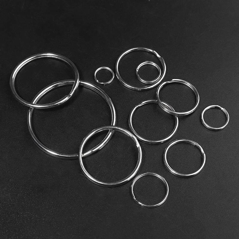 10-50pcs/lot 12-50mm Metal Keyring Round Split Key Ring For Jewelry Making DIY Crafts Keychain Key Holder Connector Accessories